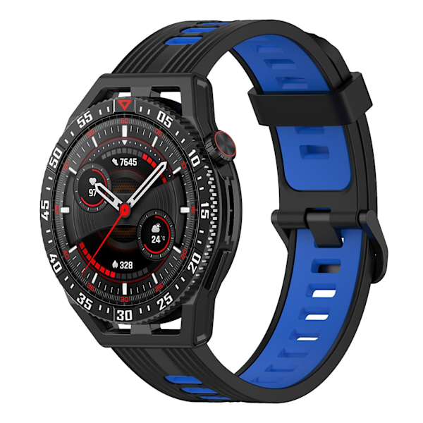 Sort Blå Sort Blå Vertikal Silikone Urrem kompatibel med Garmin Venu 2