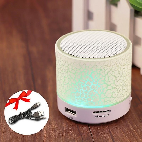 Bluetooth Led Portable Mini Wireless Speaker Player White