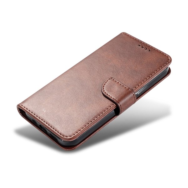 Etui til iPhone 13 Pro Max brun Kalveskinn Vintage Lommebok med Kortholder Flip