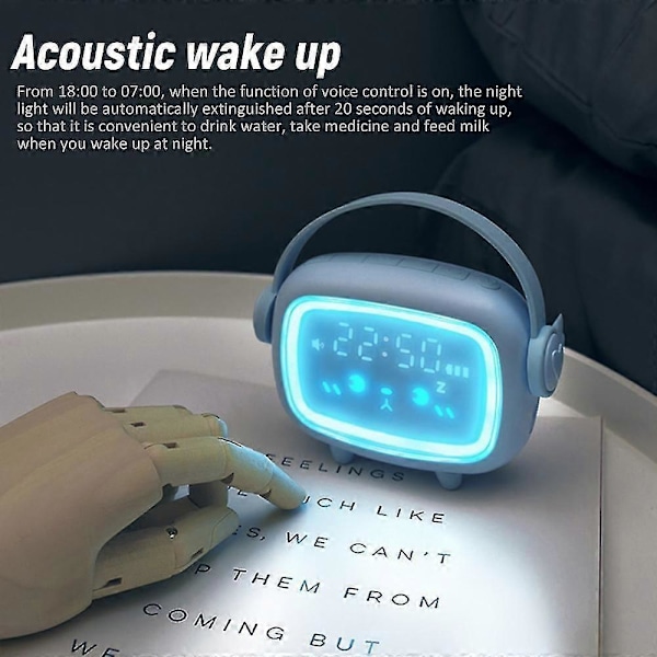 Sød Natlampe Vækkeur Timing Nedtællingsur Vækkeur Led Smart Børnevækkeur Natlampe Green
