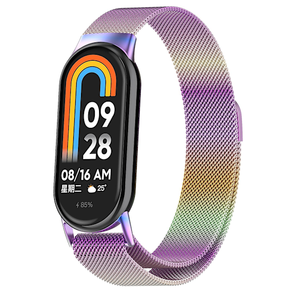 Fargerik metallklokkereim kompatibel med Xiaomi Mi Band 8