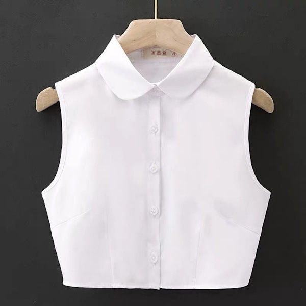 Naisten tekoviulus irrotettava terävä pyöreä kaula-aukko muodikas Vest white round neck size XXL