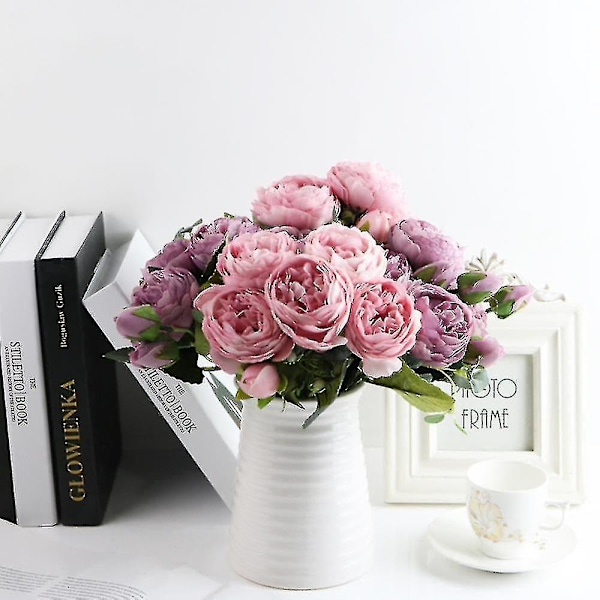 1 stk. Silkeblomst Orkide Kunstige Blomster Buket Real Touch Phalaenopsis Falske Blomster Rose Lavender 2