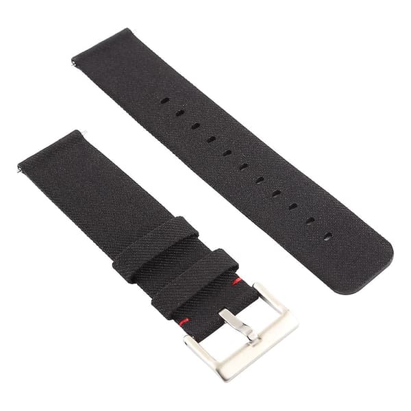 Svart Anvas håndleddsrem kompatibel med Fitbit Versa / Versa 2