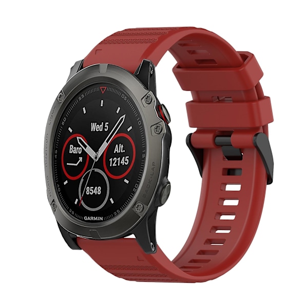 Rött rött silikonarmband kompatibelt med Garmin Fenix 5x Sapphire
