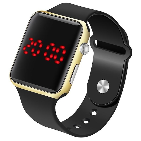 Silikon elektronisk led digital watch white gold