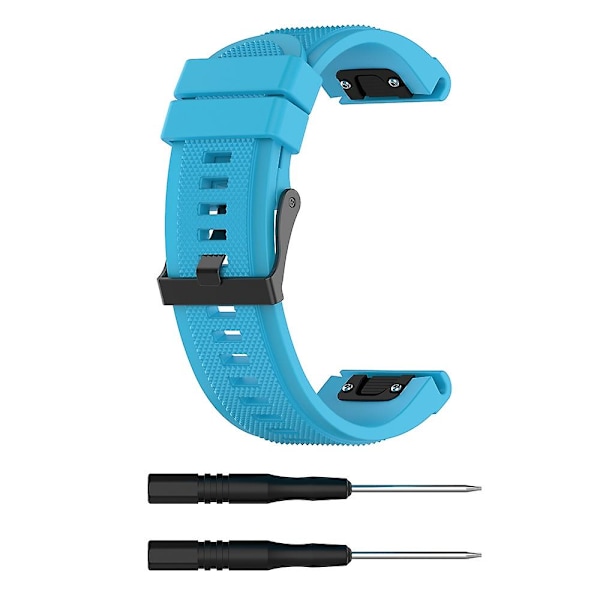 Himmelblå Himmelblå kompatibel med Garmin Fenix 5x (26mm) silikonarmbånd