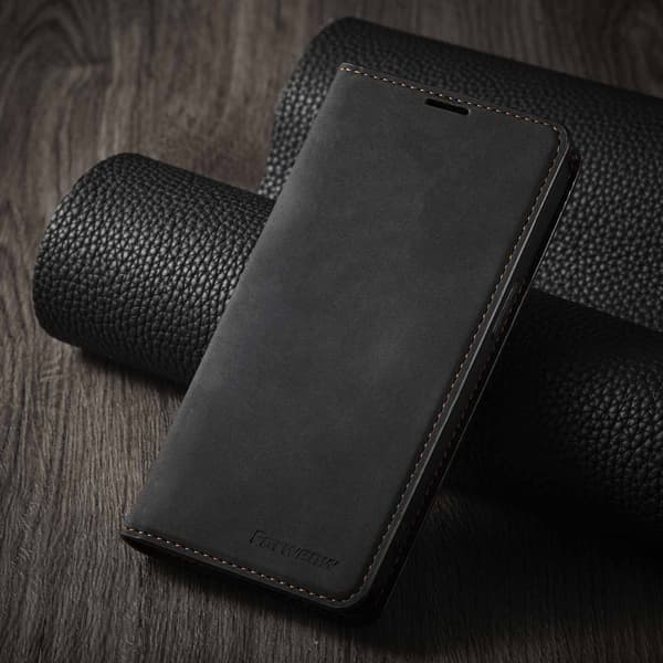 Etui til iPhone 14 Pro Max sort Wallet med kortholder Soft-Touch Flip Wallet med kortholder