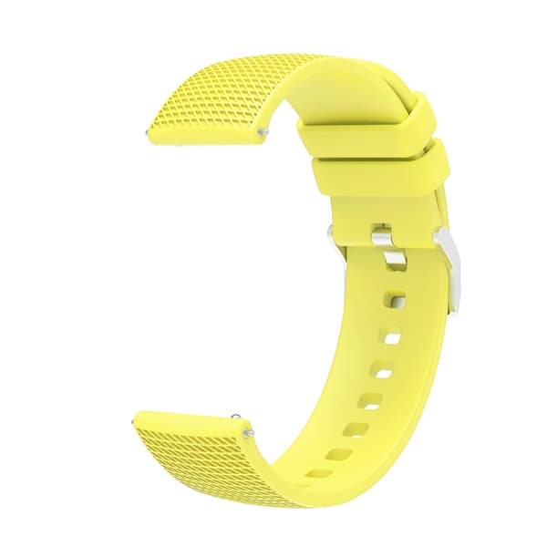 Gul Gul 22mm Knottrig Silverspänne Silikon Klockarmband