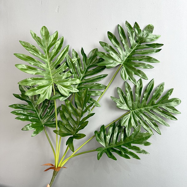Kunstig Vår Taro Blad Canna Touch Bukett Vår Fjær Blad Grønn Plantedekor 7 pieces of premium Chunyu leaves