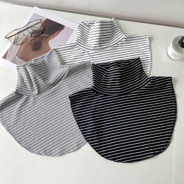 Dame falsk krage Avtakbar halv koreansk stil Inner Artifac Gray stripes