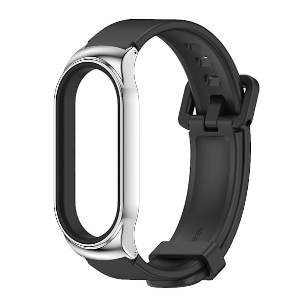 Sort Sølv Sort Sølv Silikone Urrem kompatibel med Xiaomi Mi Band 7 / 7 Nfc kompatibel med Xiaomi Mi Band 7 / 7 Nfc