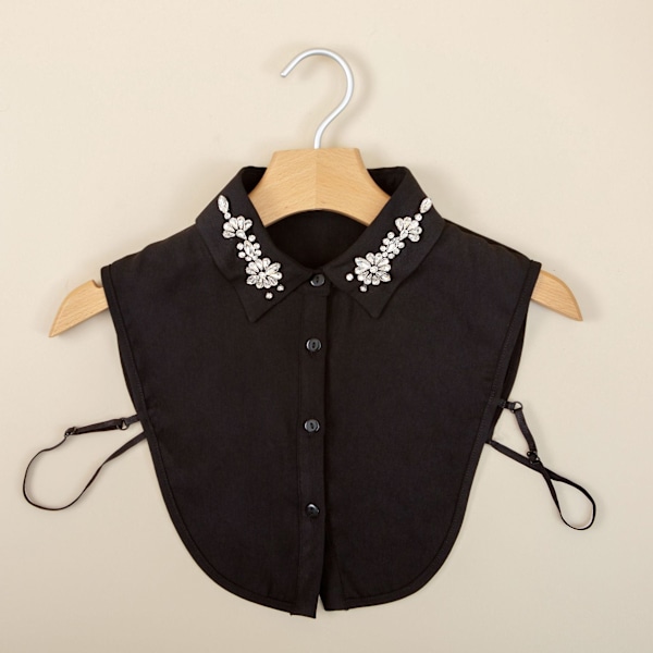Dame falsk krage Avtakbar halv Chiffon Halv Høst Vinter F 10 black