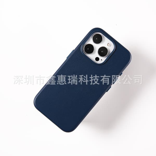 Skal för iPhone 15 Plus animering + magnetisk + originalförpackning 【Exportkvalitet】Oceanblått läder officiell webbplats Magnetisk