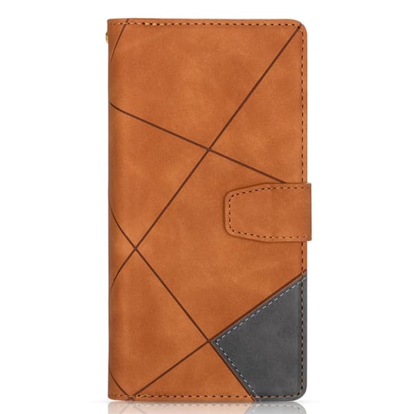 Etui til iPhone 16 Plus brun LineMixed Media Wallet med kortholder lynlås
