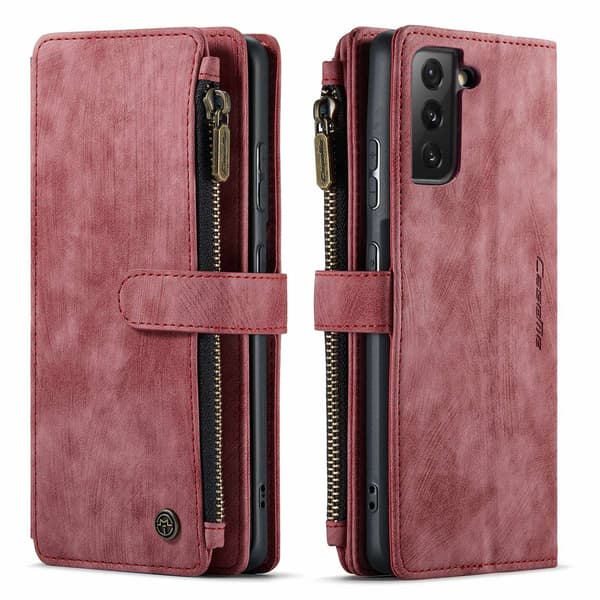 Etui til iPhone 13 rød Flip Wallet med kortholder magnetisk