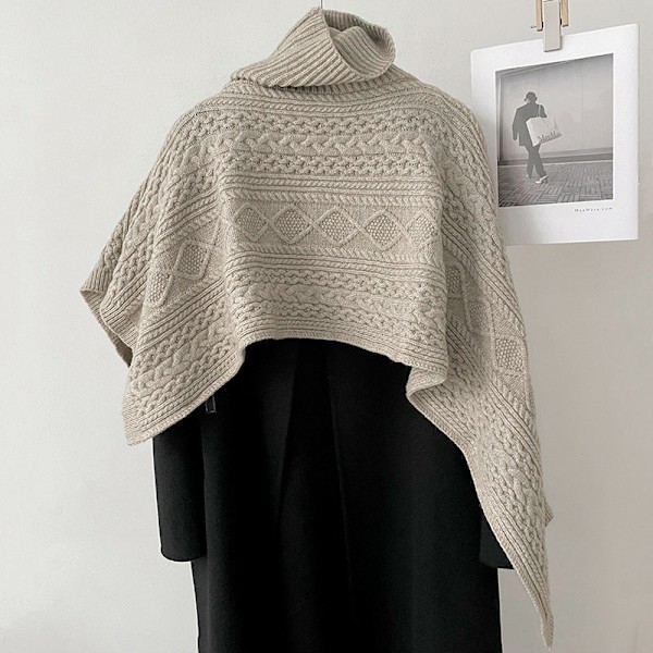 Dame falsk krage Avtakbar halv Turtleneck Pullover Strikket Coffee color 120cm