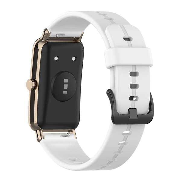 Hvid Hvid Solid Silikone Blød Rem kompatibel med Huawei Watch Fit Mini