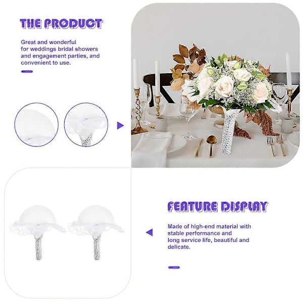 2 stk. Brudebuketter Bryllupsskum Buketholder Posy Holder Buket Bryllupsblomst Holder Sløjfe Buketholder