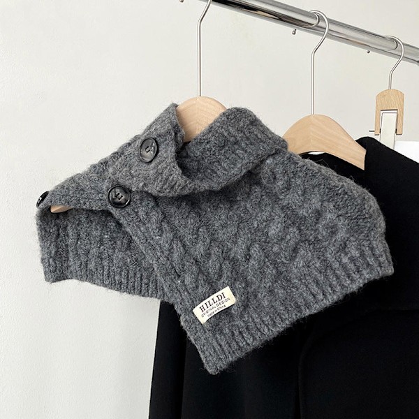 Dame falsk krage Avtakbar halv Vinter Koreansk stil All-Ma Dark gray 34cm