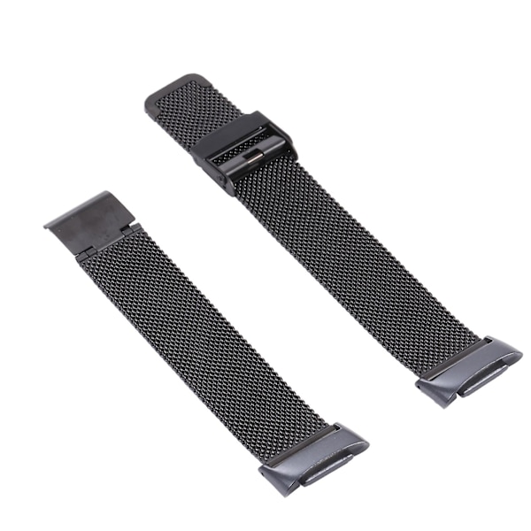 Sort Sort Milan Stål Urrem kompatibel med Fitbit Charge 5