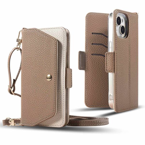 Etui til iPhone 17 Pro Max Lædertekstur Khaki Noz34511