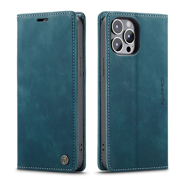 Etui til iPhone 13ProMax6.7 blå Flip Wallet med kortholder