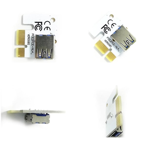 Nytt 10 st Pci Express Riser Card Pci 1x Pci-e X1 Riser 90 Degree USB 3.0