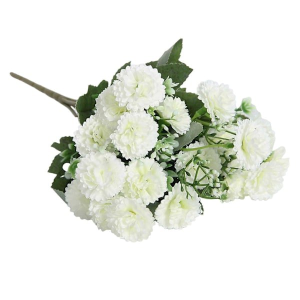 Konstgjord Nejlikbukett 20 Huvuden Realistisk Falsk Sidenblomma Bröllopsfest White