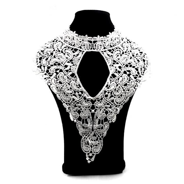 Dame falsk krage Avtakbar halv Polyester Filamentering Co White