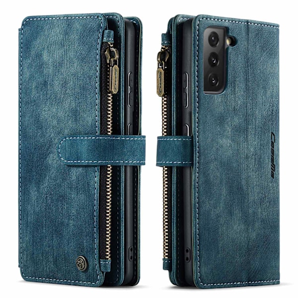 Etui til iPhone 13 Mini blå Flip Wallet med kortholder magnetisk