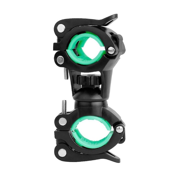 Ny vridbar ficklampshållare, cykelstrålkastarhållare Svart+grön