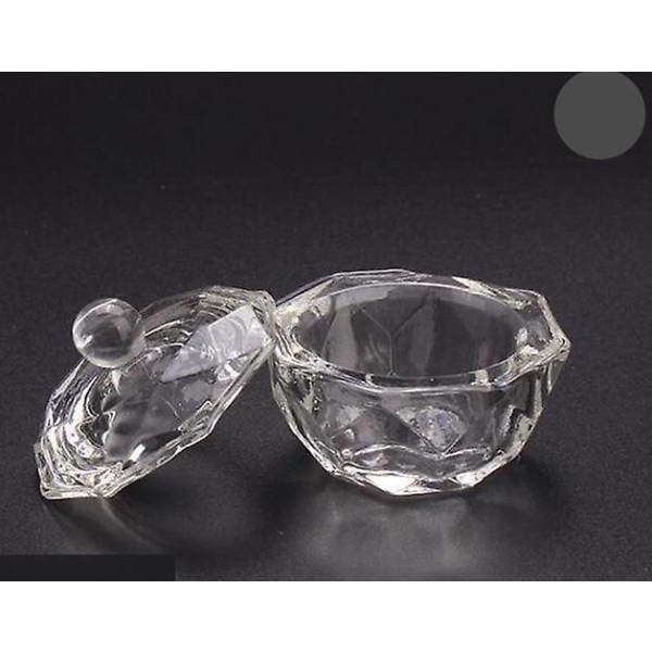 Kristallglas Dappen Disklock Skål Kopphållare -manikyrutrustning för nagel 5 Crystal Glass Cup