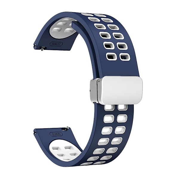 Foldbar Sølvspænde Silikone Urrem 20mm