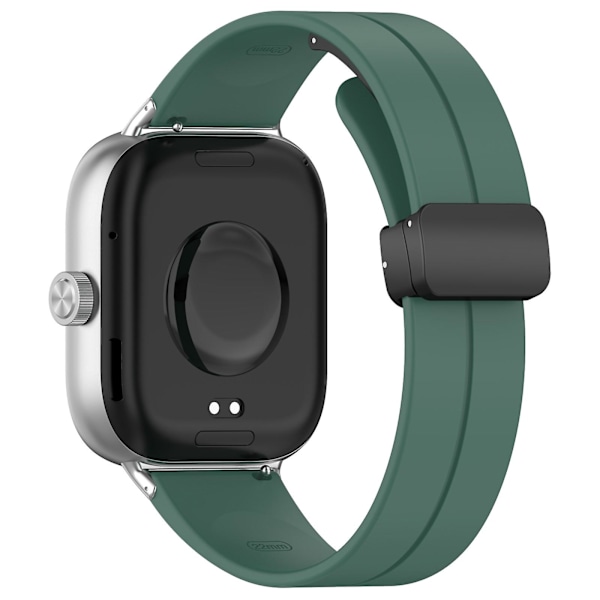 Tummanvihreä tummanvihreä magneettisoljellinen silikonihihna, yhteensopiva Redmi Watch 4:n kanssa