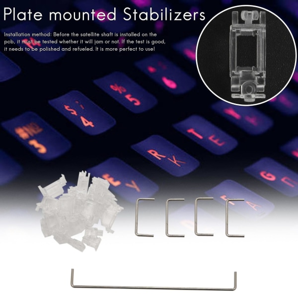 Nya plattmonterade stabilisatorer 6,25x kompatibel med mekaniskt tangentbord (transparent)