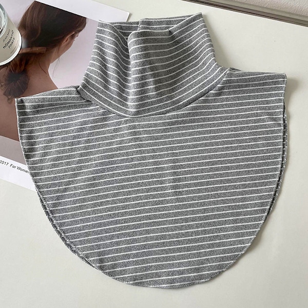 Dame falsk krage Avtakbar halv koreansk stil Inner Artifac Gray stripes