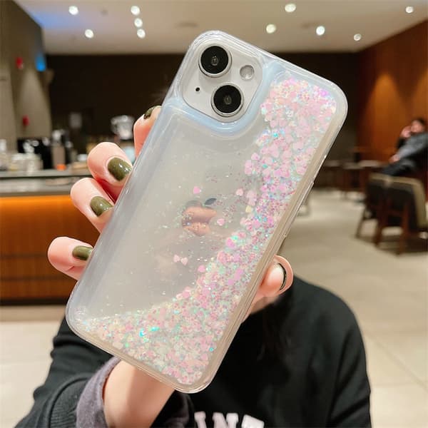 Kotelo iPhone 13 Mini Glitter Silikoni Valkoinen