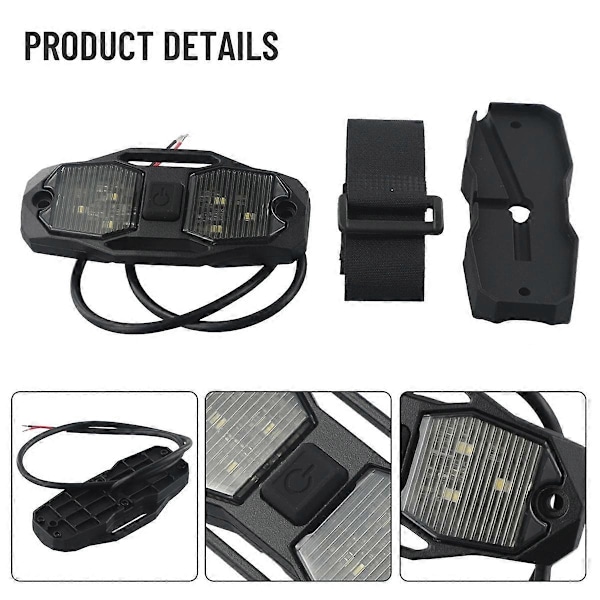 Roll Bar Feste LED Kupollys Rock Light med Bryter Universal for -RZR UTV ATV Erstatt Biltilbehør