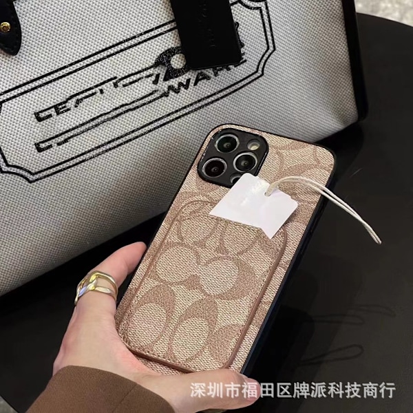 iPhone 13promax Khaki Lompakkokotelo Korttipidikkeellä, Kokonahkainen