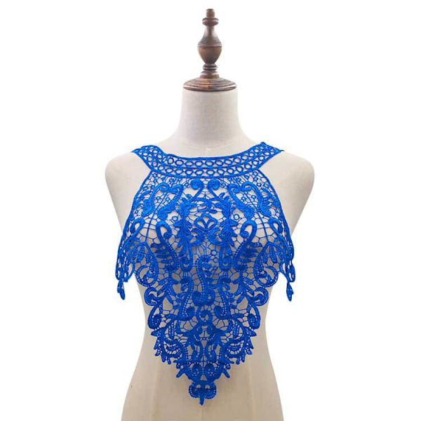 Dame falsk krage Avtakbar halv Blonde Korsage Polyester Fil Blue Blue