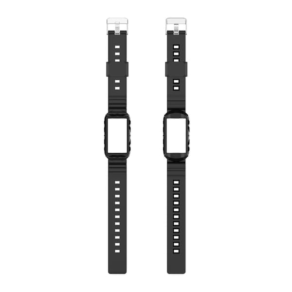 Sort Sort Silikone One Body Armor Urrem kompatibel med Fitbit Charge 4 kompatibel med Fitbit Charge 4