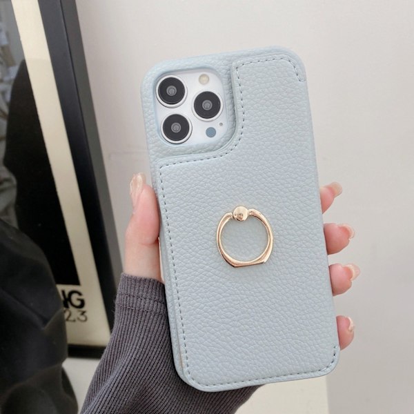Kotelo iPhone 15 Prolle 20% alennuksella, kaunis peili, sininen kivikuvioitu lompakko korttipidikkeellä, kaunis peili, crossbody-hihna