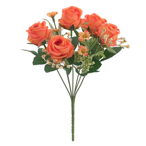 Kunstig Blomst Falsk Rose Foto Rekvisit Bordpynt Bryllupsfest Dekorationsartikler Orange