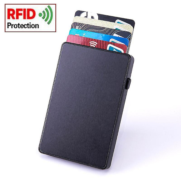 Fashion Pop Up Trykknap Bank Kreditkort Etui Holder Slank Smart Kortpung Rfid Tynd Smart Metalpung Til Mænd Kvinder Ny|kort Silver