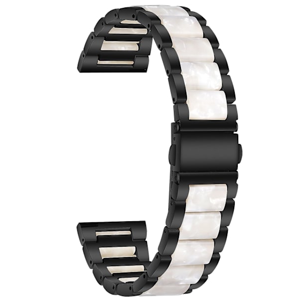 Musta Valkoinen Musta Valkoinen Metalli Kolme Helmeä + Hartsihihna yhteensopiva Huawei Watch Gt 3 42mm / Watch Gt 2 42mm kanssa
