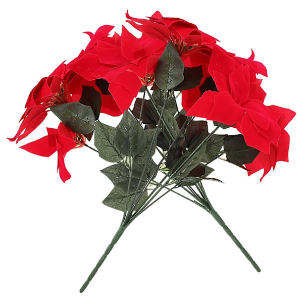 2 st Simulering Röda Julstjärnebuskar Julblommor Buketter Konstgjorda Julgransprydnader Centerpiece för Jul Hemmakontorsdekor