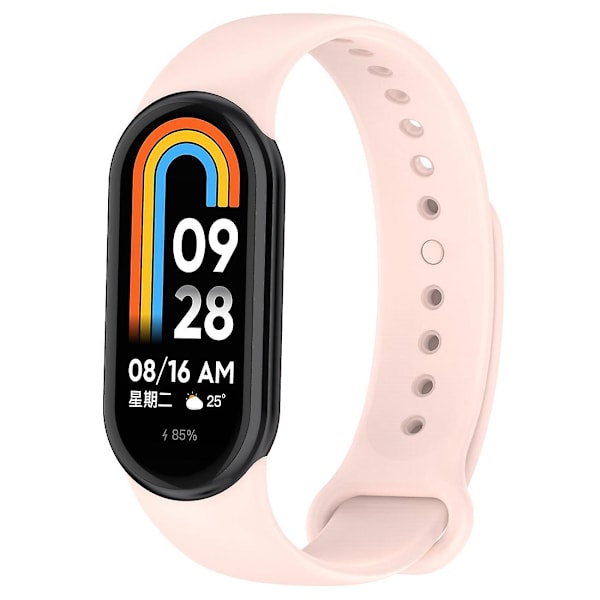 Rosa Rosa Silikon Plugg Klokkereim kompatibel med Xiaomi Mi Band 8
