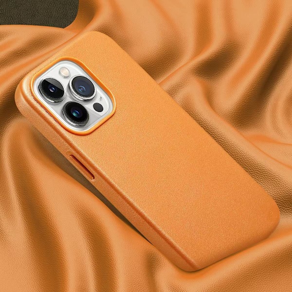 Etui til iPhone 14 Pro magnetisk Lysebrunt læder Magnetisk officiel