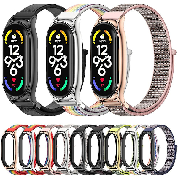Svart Svart Nylon Klockarmband Plus